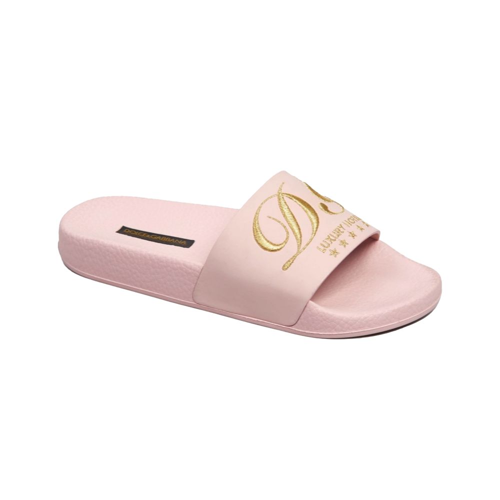 Dolce & Gabbana Pink Leather Slide