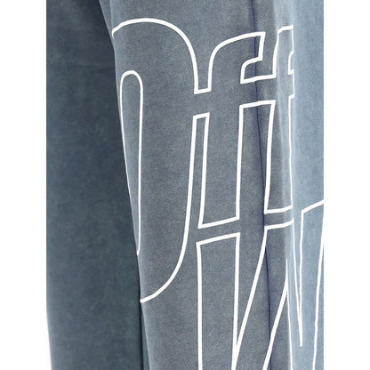 Off-White Blue Cotton Joggers (Workout Pants)