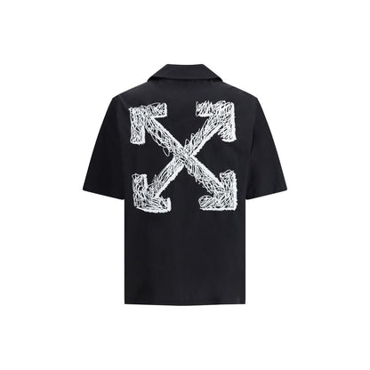 Off-White Black Cotton Pattern Shirt