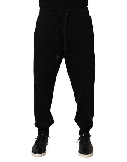 Dolce & Gabbana Black DG Logo Cotton Jogger Sweatpants Pants