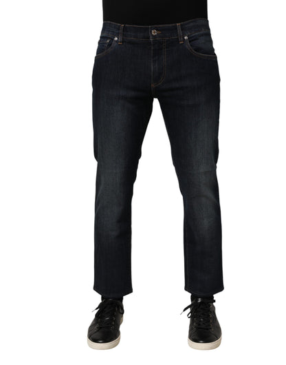 Dolce & Gabbana Dark Blue Cotton Skinny Men Denim Jeans