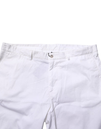 Dolce & Gabbana White Cotton Stretch Men Bermuda Pants