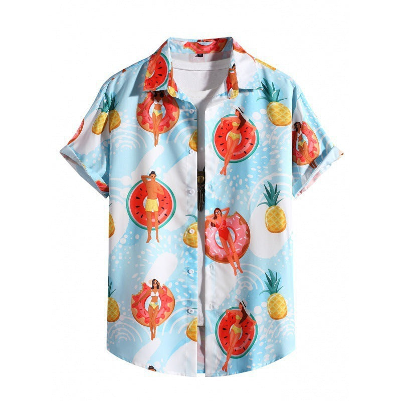 Men's Casual Short Sleeve Loose Beach Shirt