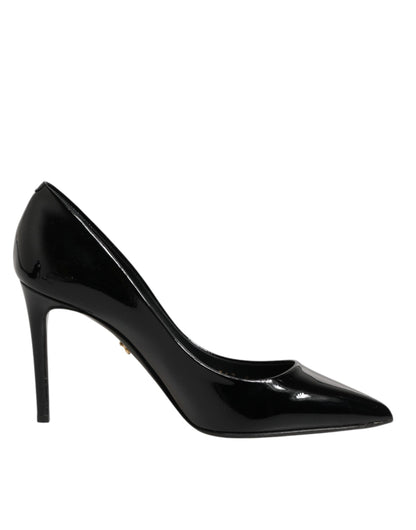 Dolce & Gabbana Black Leather Stiletto Heels Pumps Shoes