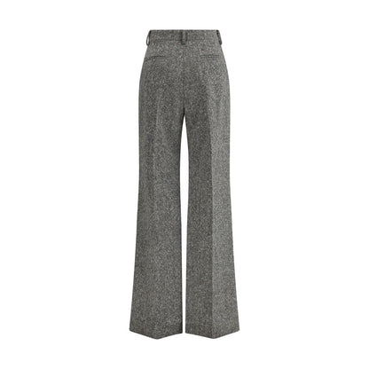 Valentino Gray Fleece Wool Pants