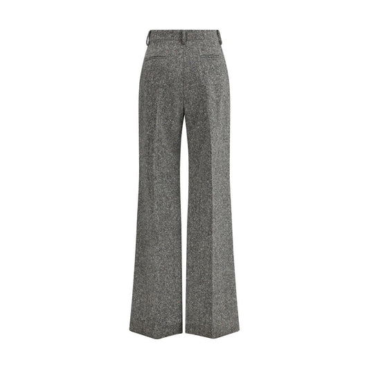 Valentino Gray Fleece Wool Pants