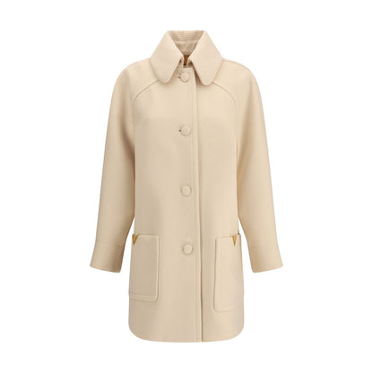 Valentino Cream Fleece Wool Coat