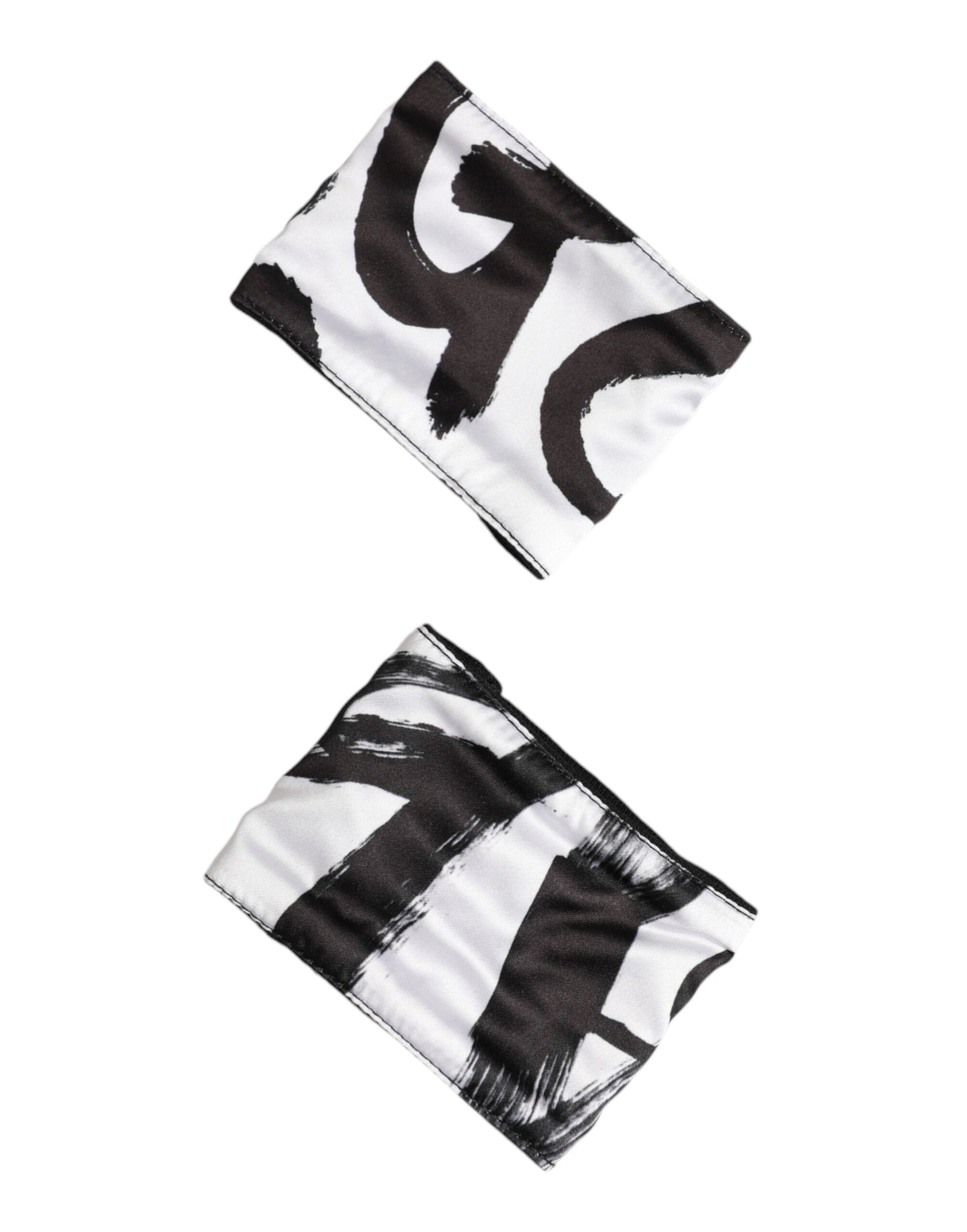 Dolce & Gabbana Black White DG Logo Silk 1 Pair Wristband
