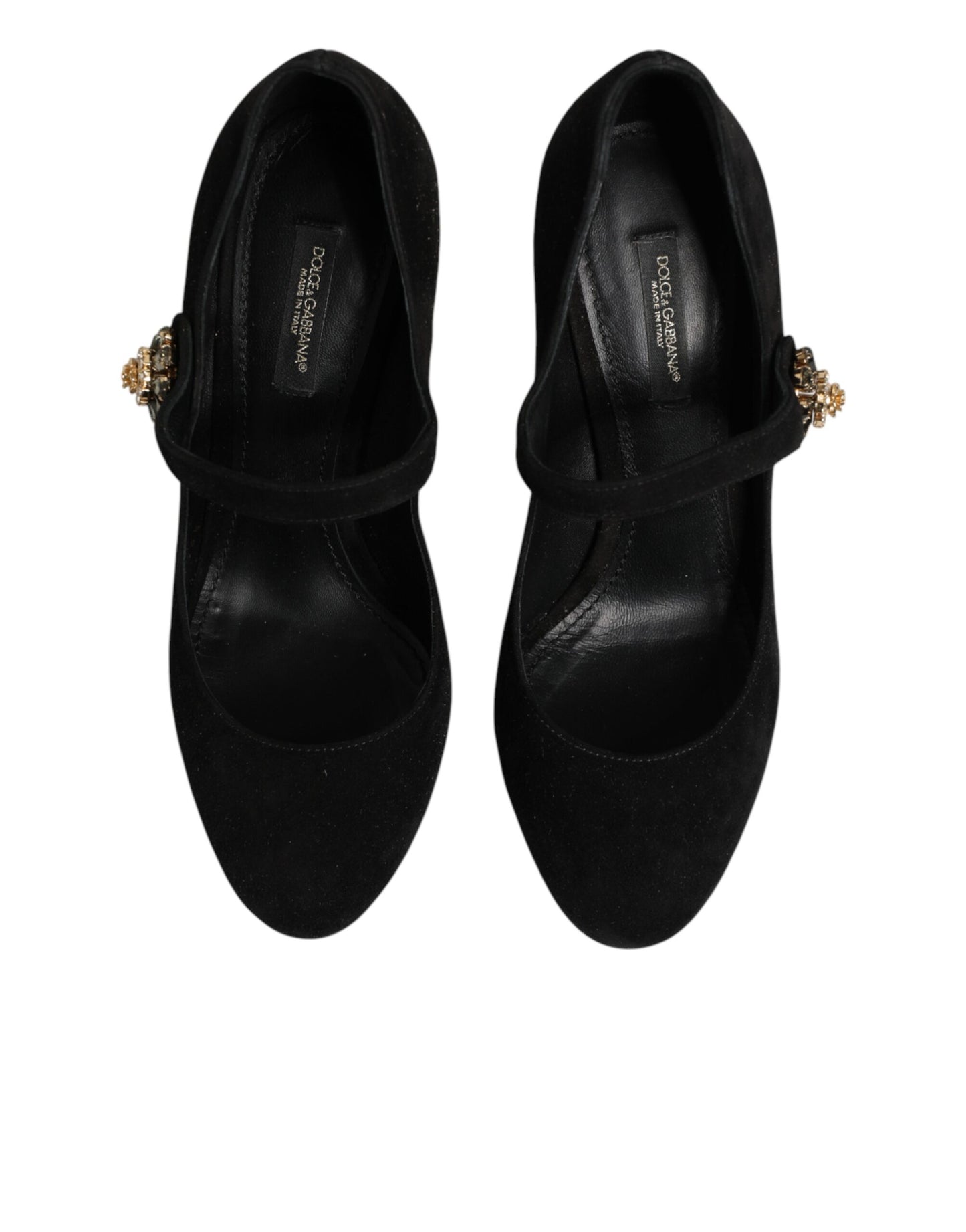 Dolce & Gabbana Black Embellsihed High Heels MARY JANES Shoes