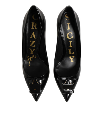 Dolce & Gabbana Black Bag Embellished Heels Pumps Shoes