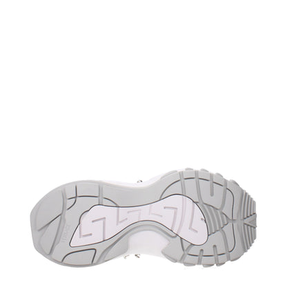 Versace White Fabric Chunky Sneakers
