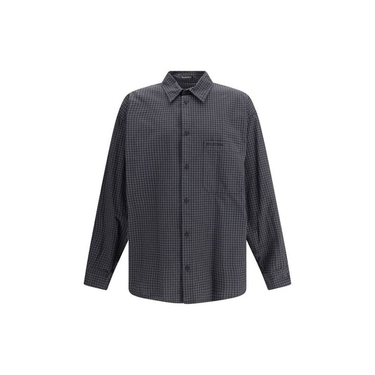 Balenciaga Black Wool Pattern Shirt
