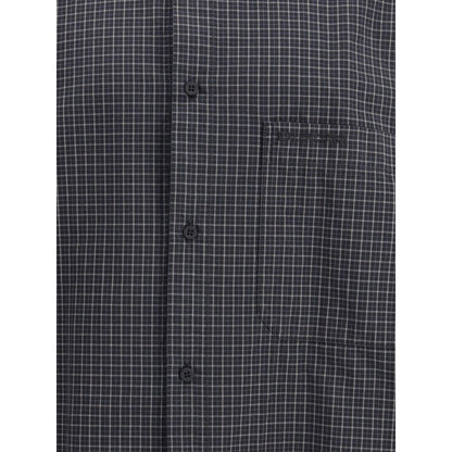 Balenciaga Black Wool Pattern Shirt