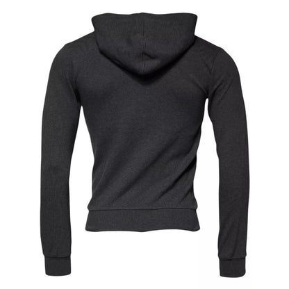 Dolce & Gabbana Gray Logo Full Zip Hooded Sweatshirt Sweater