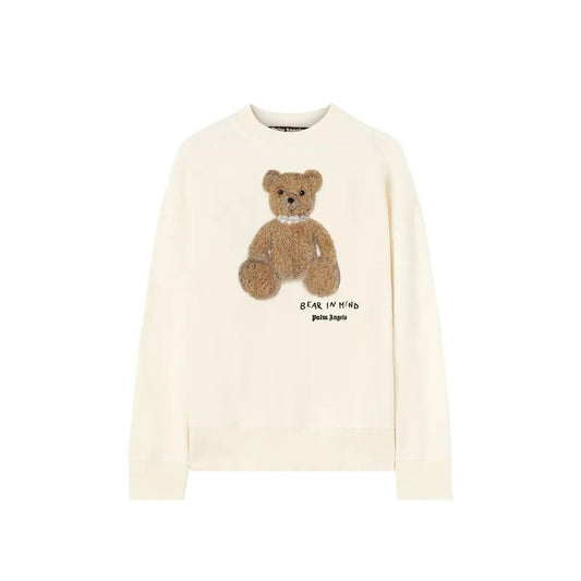 Palm Angels White Cotton Sweatshirt
