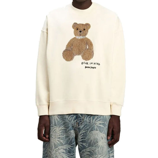 Palm Angels White Cotton Sweatshirt
