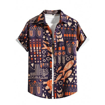 Men's Casual Short Sleeve Loose Beach Shirt