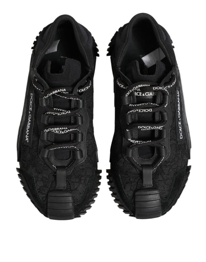 Dolce & Gabbana Black Logo Lace Low Top NS1 Sneakers Shoes