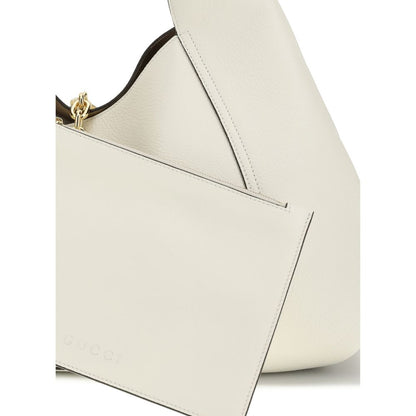 Gucci White Calf Leather Bos Taurus Shoulder Bag