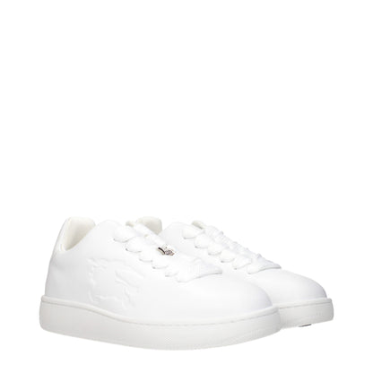 Burberry White Leather Low Top Sneakers