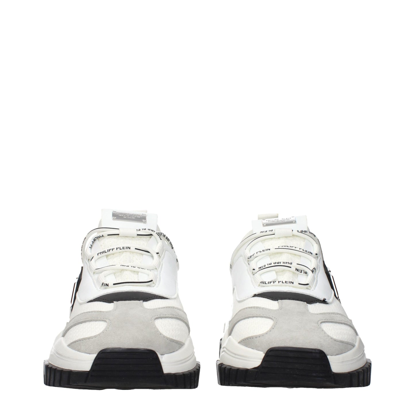 Philipp Plein White Fabric Chunky Sneakers