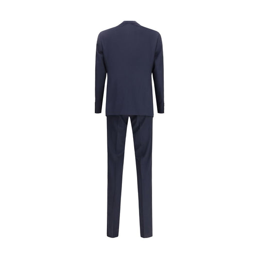 Giorgio Armani Blue Fleece Wool Two-Piece Suit