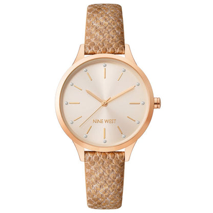 Nine West Multicolor Leather Dress Watch