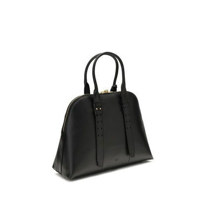 PINKO Black Calf Leather Bos Taurus Shoulder Bag