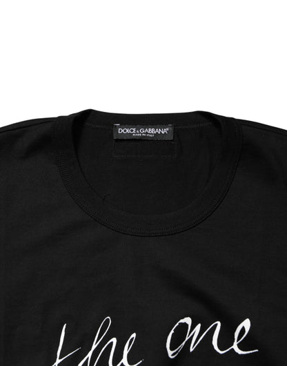 Dolce & Gabbana Black Graphic Crew Neck Short Sleeves T-shirt