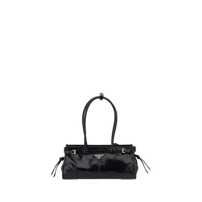 Prada Black Calf Leather Bos Taurus Shoulder Bag