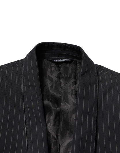 Dolce & Gabbana Black Stripes 1 Button Suit Jacket Blazer