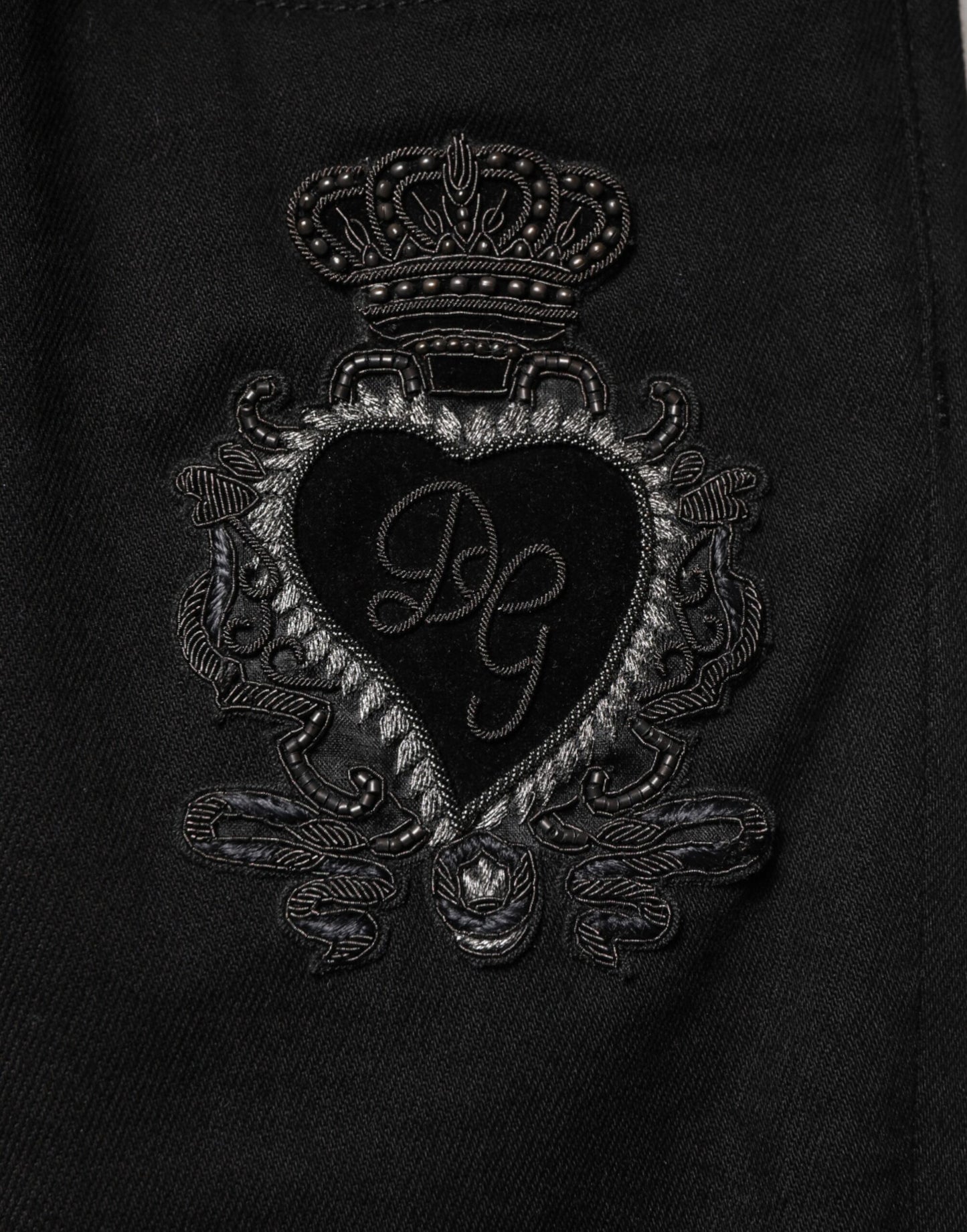 Dolce & Gabbana Black Sacred Heart Men Cotton Denim Jeans