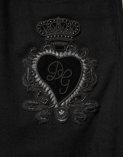 Dolce & Gabbana Black Sacred Heart Men Cotton Denim Jeans