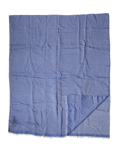 Dolce & Gabbana Blue Lace Stole Cotton Neck Wrap Shawl Scarf