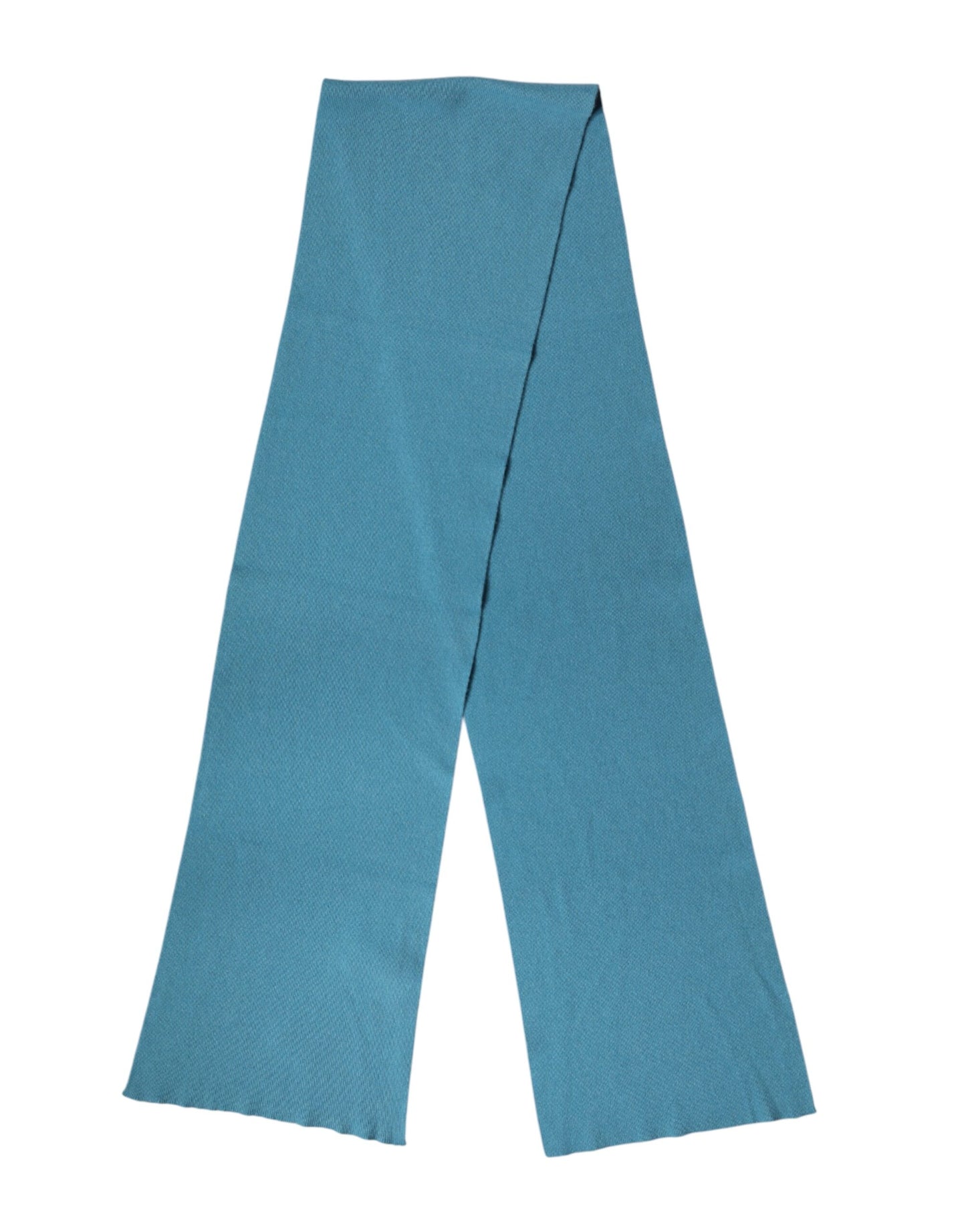 Dolce & Gabbana Blue Cashmere Knit Neck Wrap Shawl Scarf