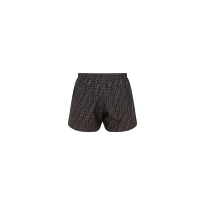 Fendi Gray Polyester Swim Shorts
