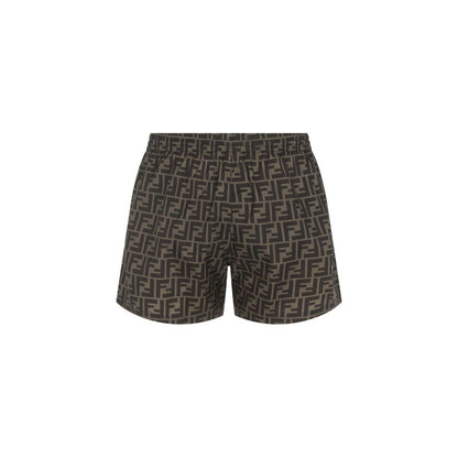 Fendi Brown Polyester Swim Shorts