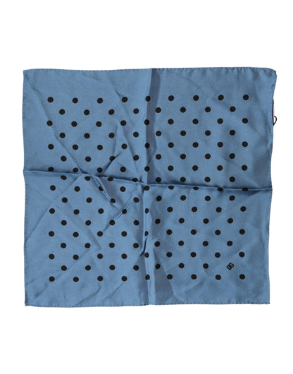 Dolce & Gabbana Blue Polka Dot Square Handkerchief Scarf