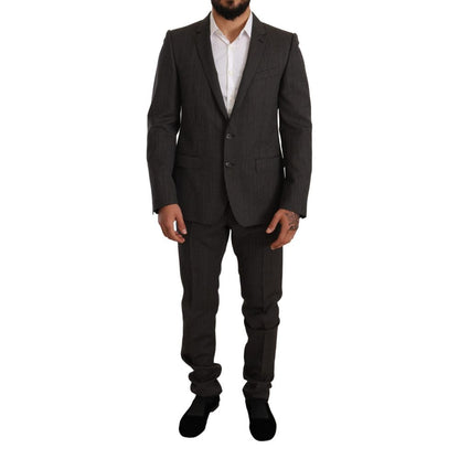 Dolce & Gabbana Black Virgin Wool Two-Piece Suit