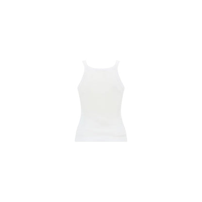 Fendi White Cotton Sleeveles T-Shirt