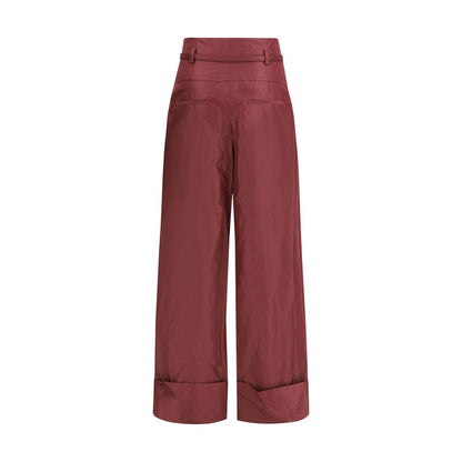 Fendi Bordeaux Silk Dress Pants