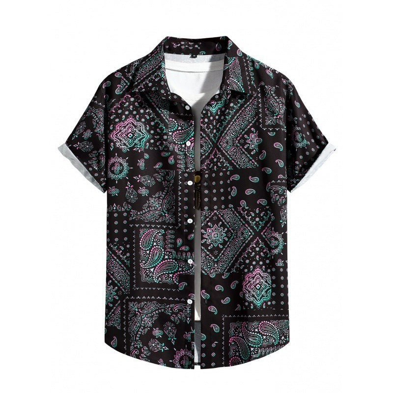 Men's Casual Short Sleeve Loose Beach Shirt