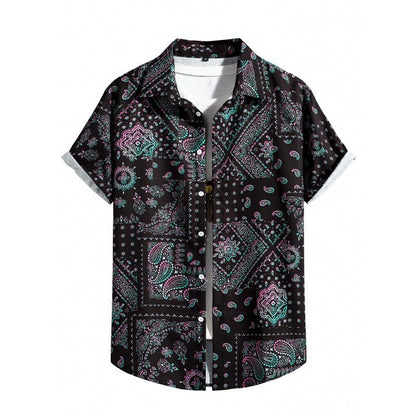 Men's Casual Short Sleeve Loose Beach Shirt