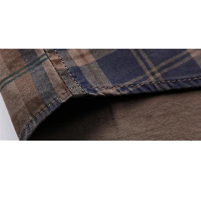 Men’s Long Sleeve Plaid Cotton Shirt