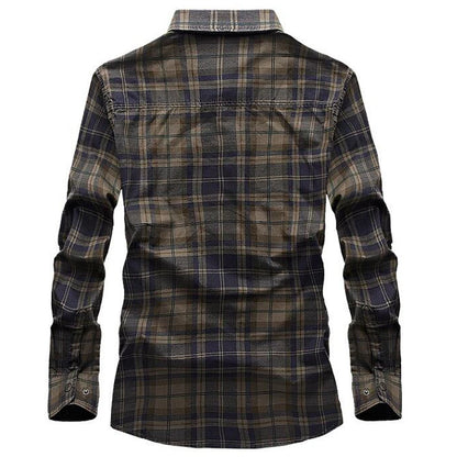 Men’s Long Sleeve Plaid Cotton Shirt