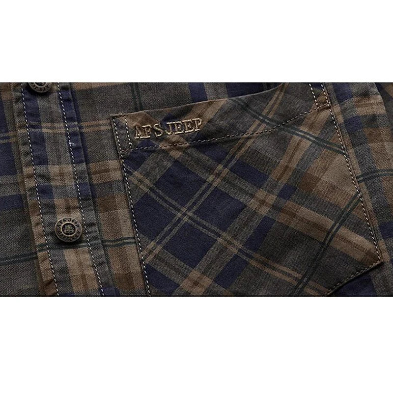 Men’s Long Sleeve Plaid Cotton Shirt