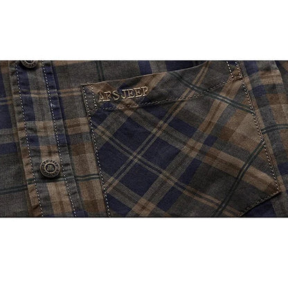 Men’s Long Sleeve Plaid Cotton Shirt