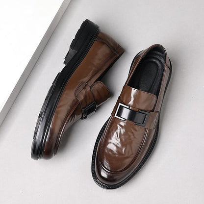 Men's British Slip-on Pointed Leather Shoes
