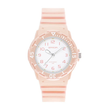 UTHAI Student Watch Fashion Trend Outdoor Sports Fresh 50M Waterproof PU Soft Female Middle School Student Youth Clock Watches