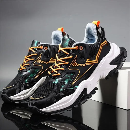 Men Sneakers Breathable Running Shoes 2025 Men Comfortable Black
